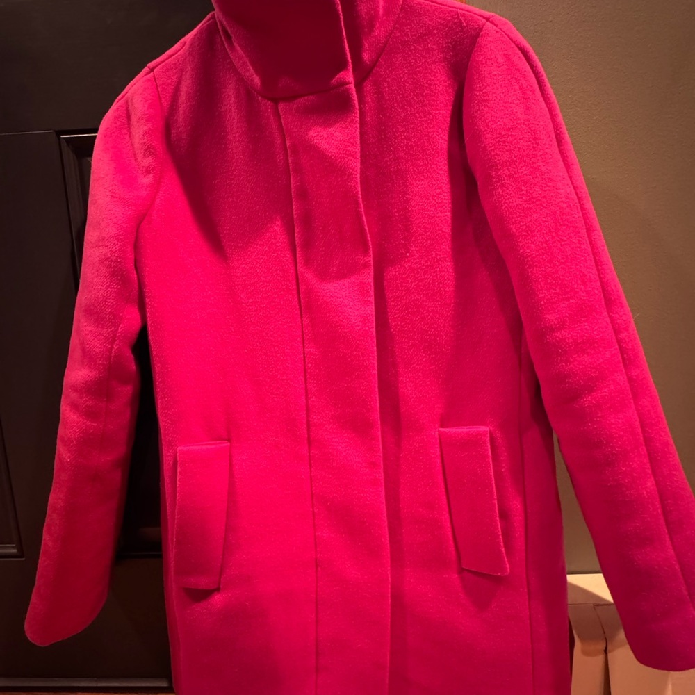 J. Crew Vibrant Pink Trench Coat